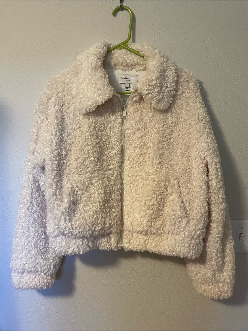 Michael Stars Faux Sheep Shearling 🐑 Fur Zip Up Jacket Size XS
